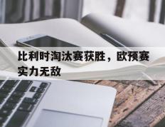 比利时淘汰赛获胜，欧预赛实力无敌